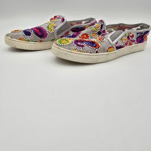 Wanted Womens Colorful Slip-On Sneakers Size 9.5 Multicolor Textile Pre-Owned - Picture 4 of 7